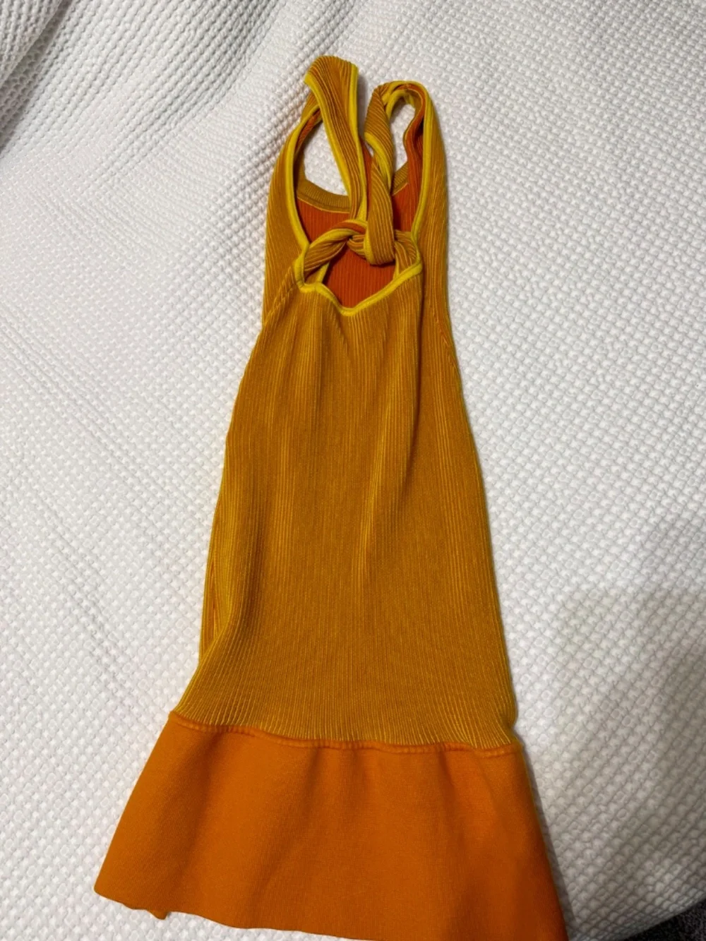JACQUEMUS Orange/yellow la robe maille turbi